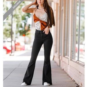 flying monkey black flare jeans